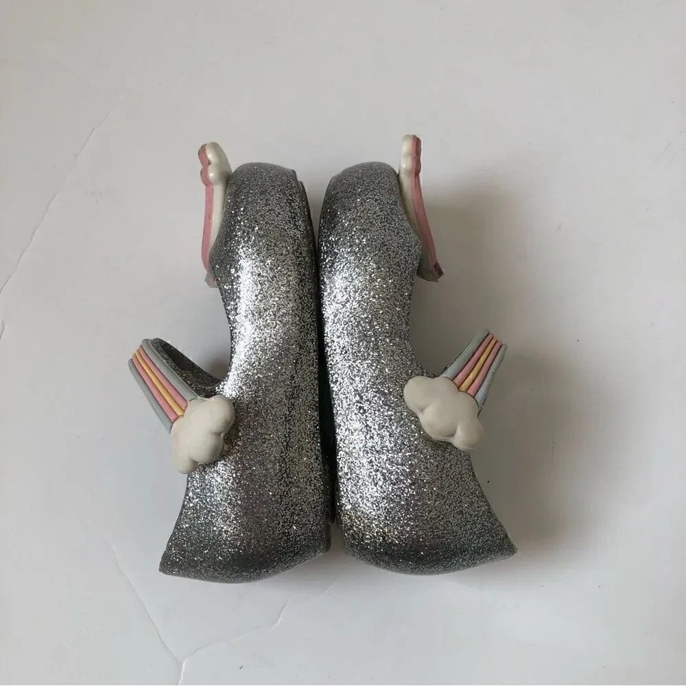 Mini Melissa Ultragirl unicorn silver glitter rubber Mary Jane